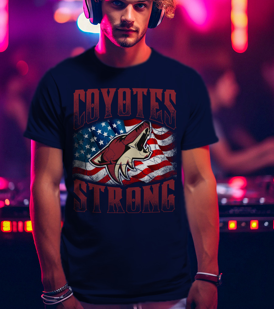 Coyotes Strong American Flag T-Shirt