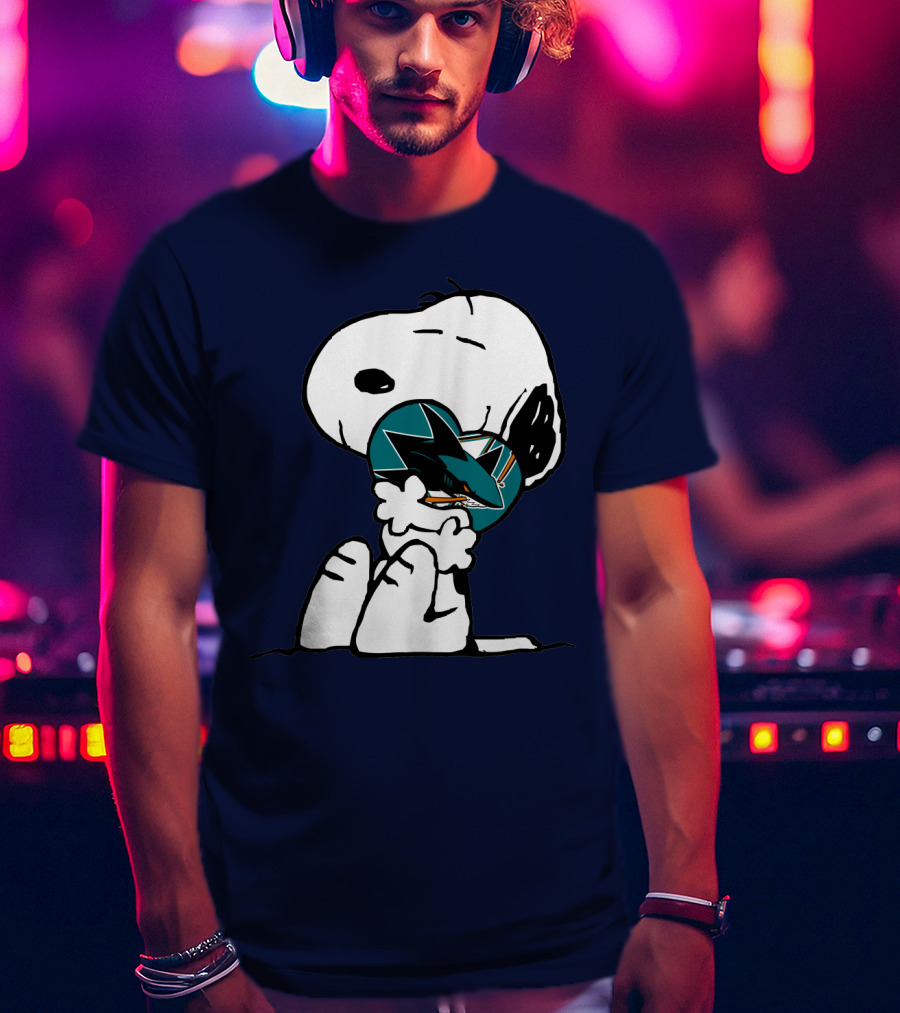 San Jose Sharks Snoopy Hockey Puck T-Shirt