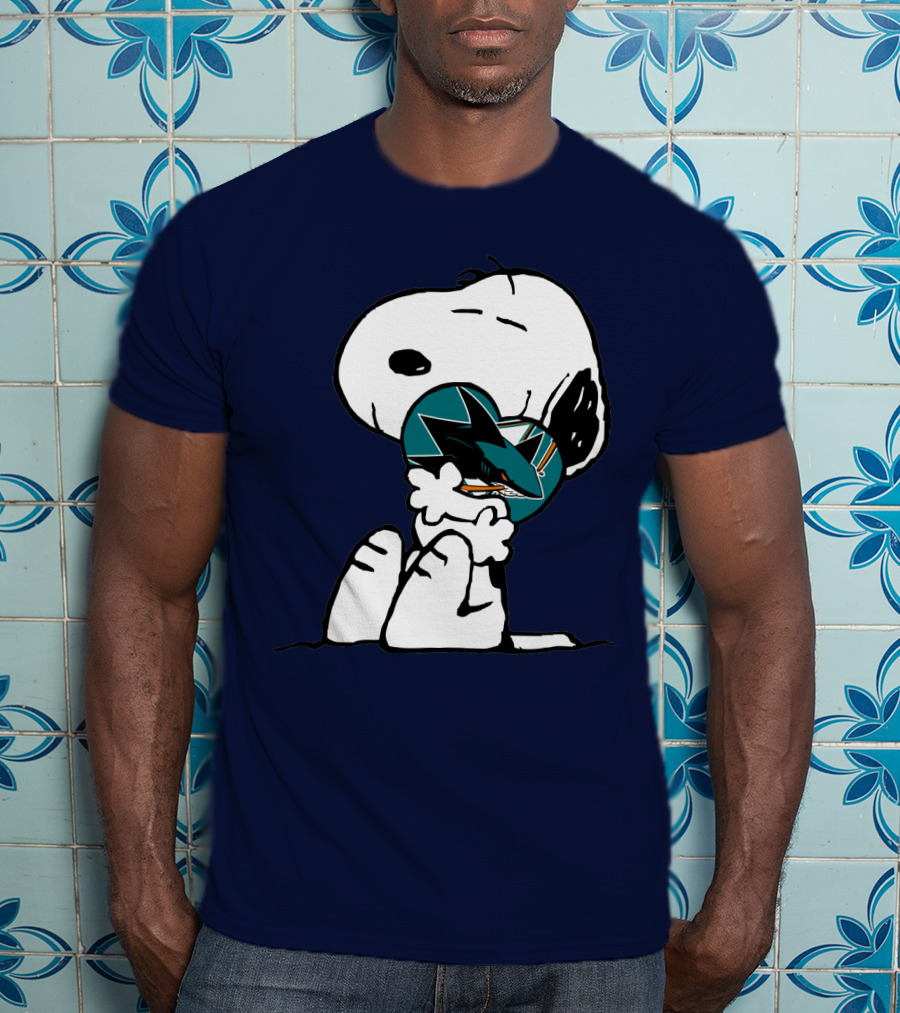 San Jose Sharks Snoopy Hockey Puck T-Shirt