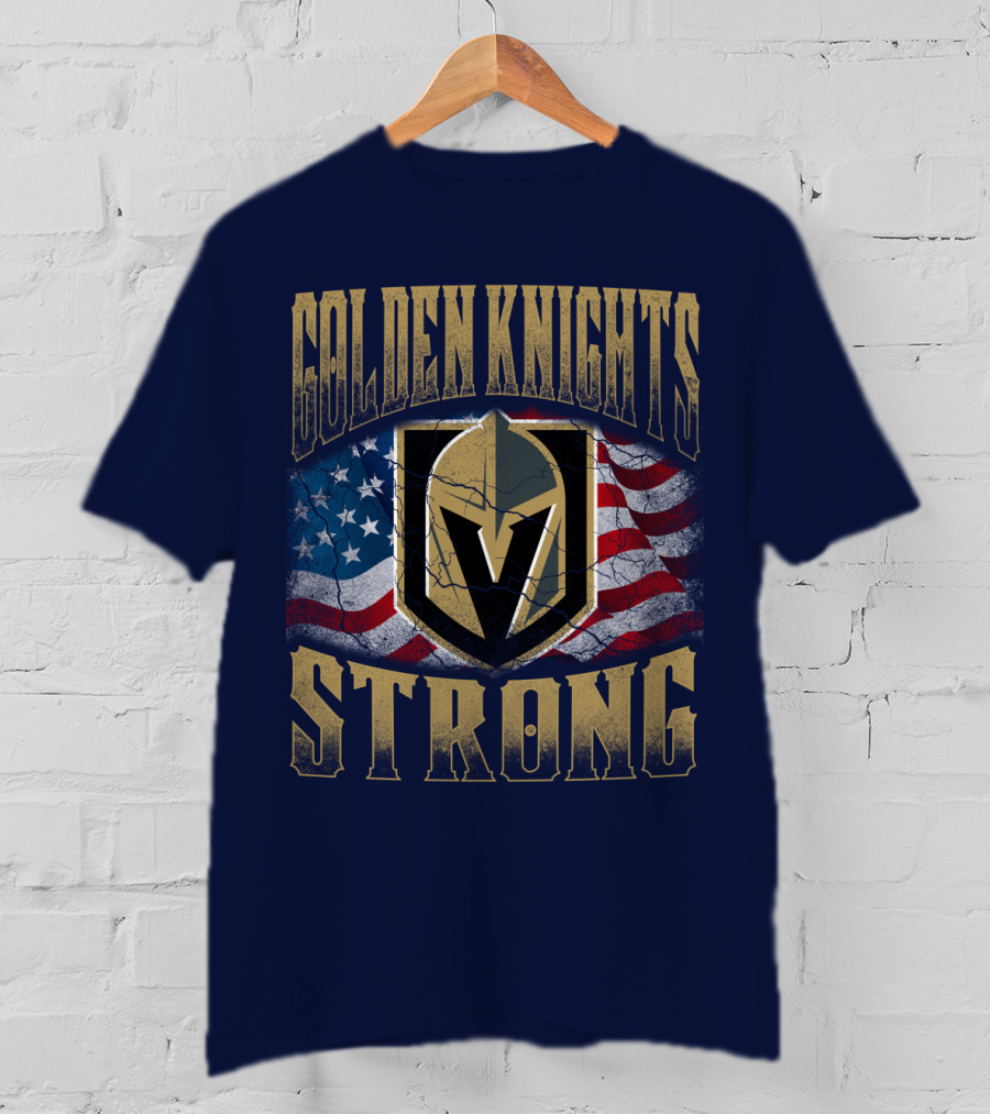 Golden Knights Strong American Flag T-Shirt