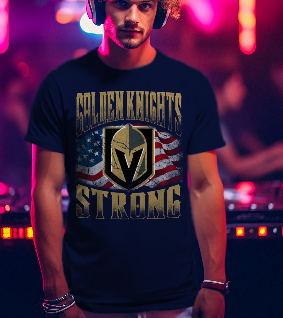 Golden Knights Strong American Flag T-Shirt