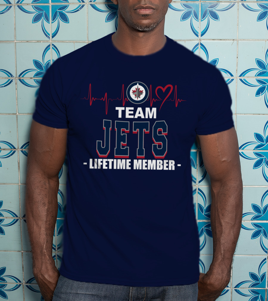 Team Jets Lifetime Member Winnipeg Jets Heartbeat T-Shirt