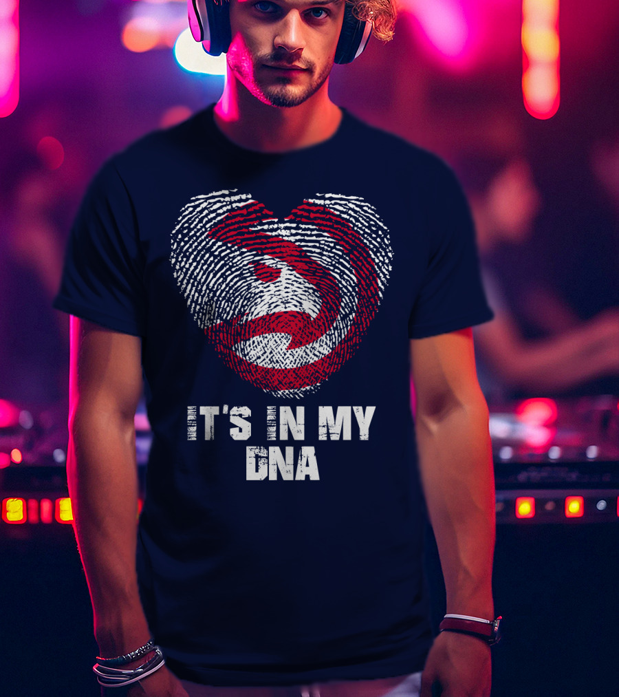 Atlanta Hawks It's In My Dna Fingerprint Heart T-Shirt