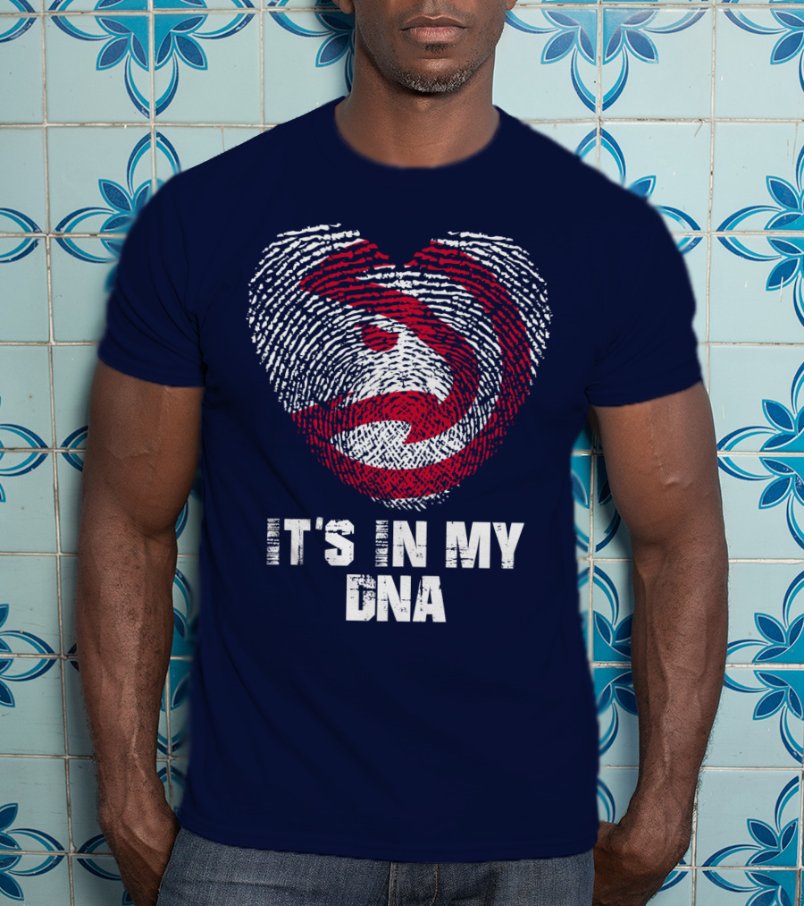 Atlanta Hawks It's In My Dna Fingerprint Heart T-Shirt