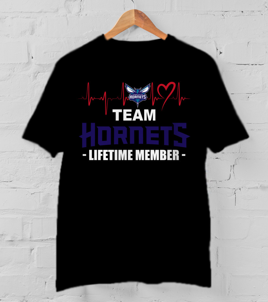Team Hornets Lifetime Member Heartbeat T-Shirt