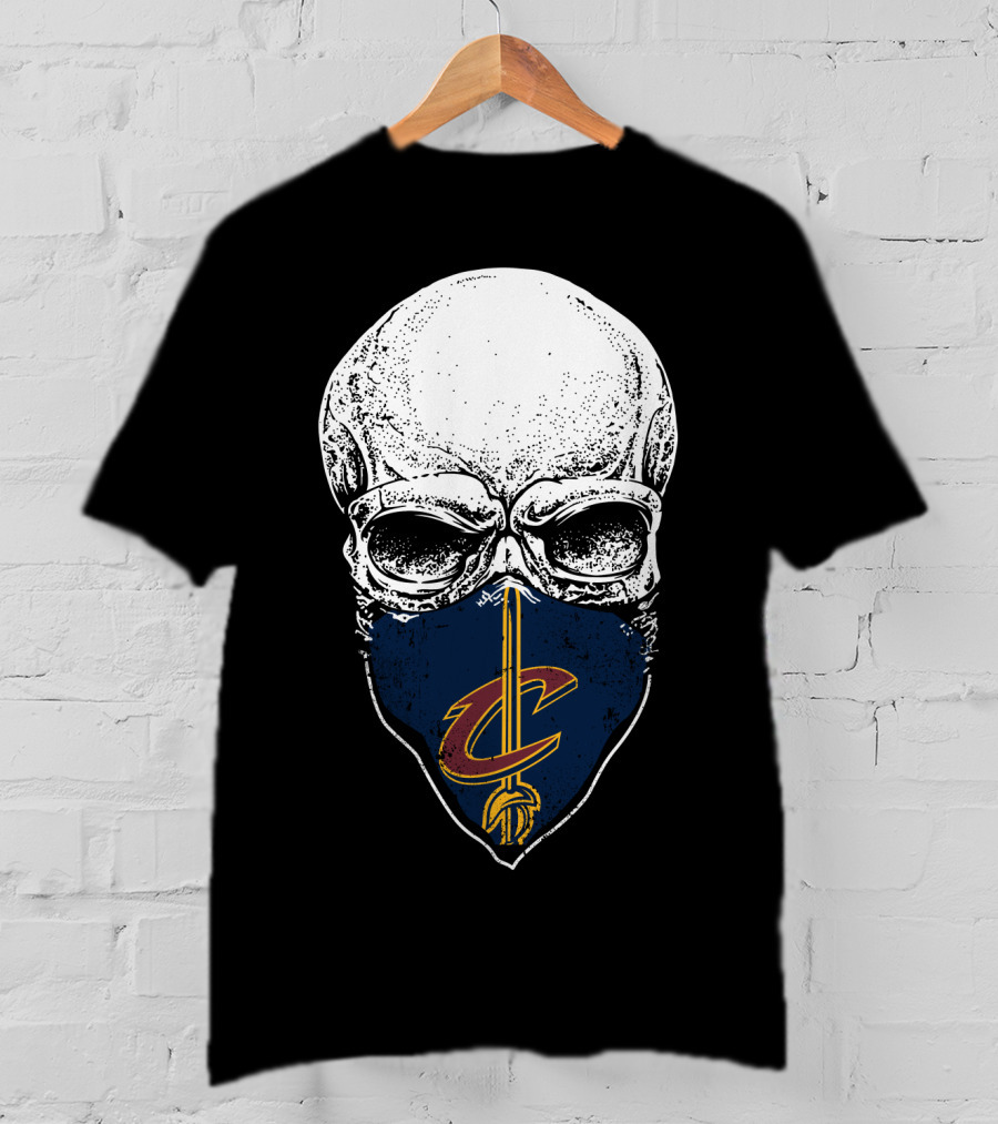 Cleveland Cavaliers Skull With C Logo On Face Mask T-Shirt