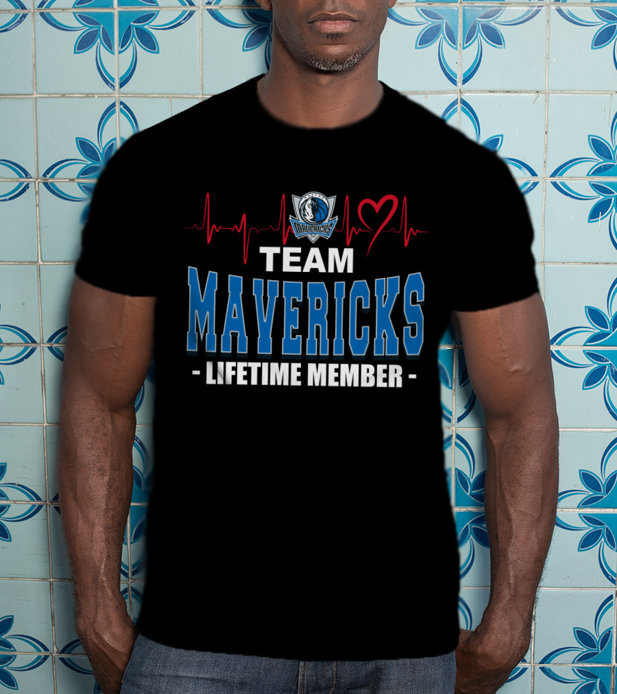 Team Mavericks Lifetime Member Dallas Mavericks Heartbeat T-Shirt