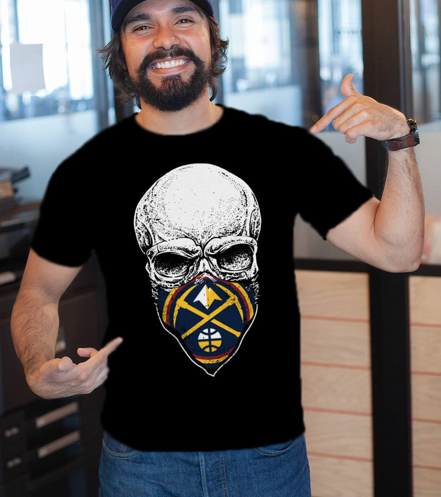 Denver Nuggets Skull Mask Basketball T-Shirt