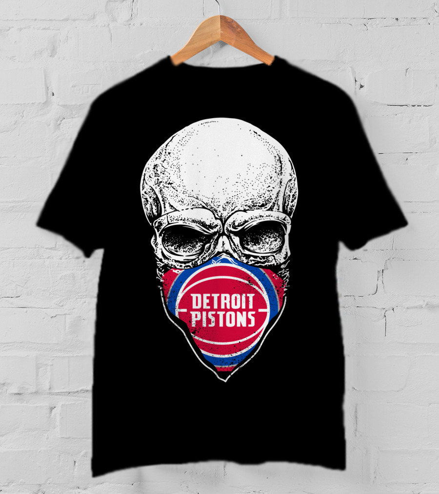Detroit Pistons Skull Masked T-Shirt