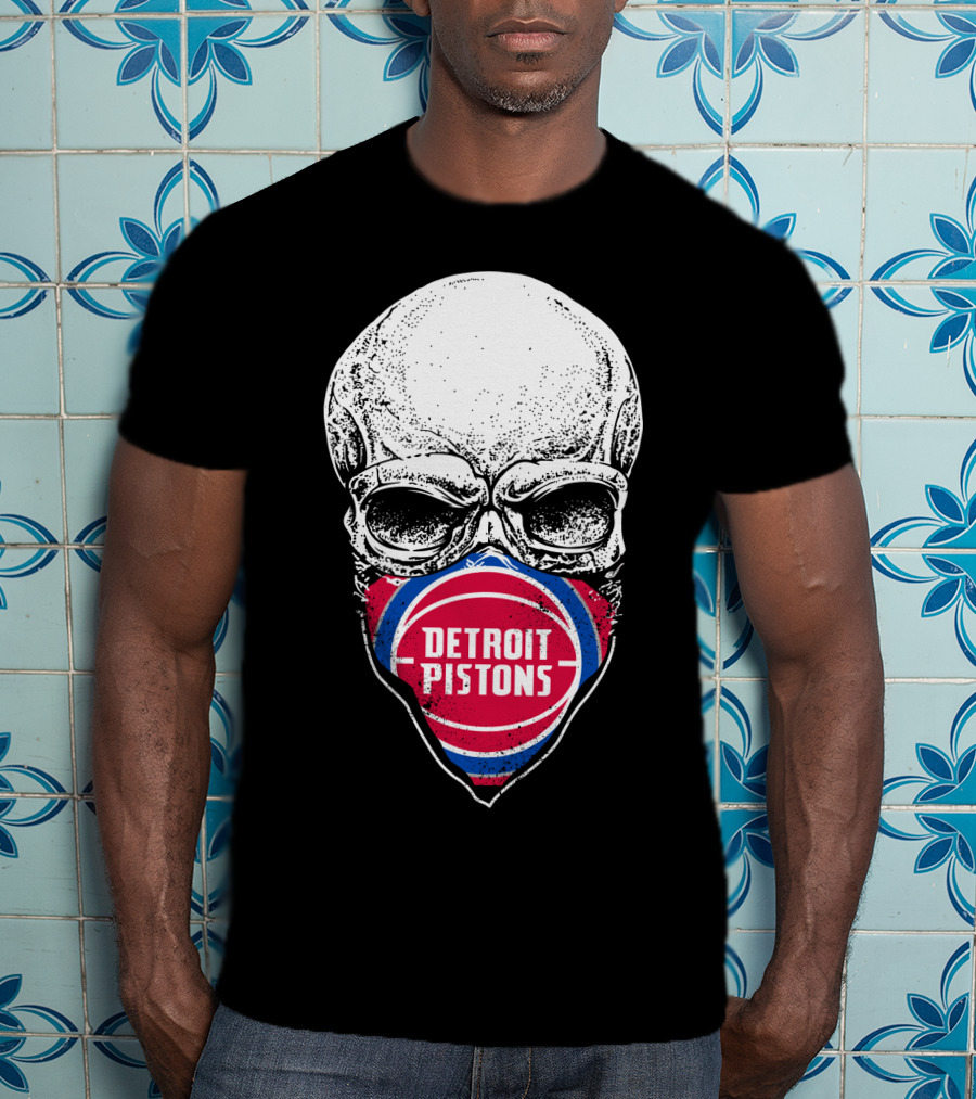 Detroit Pistons Skull Masked T-Shirt