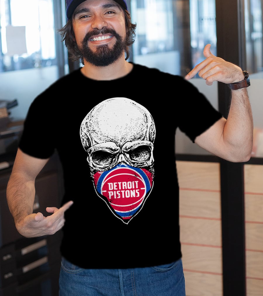 Detroit Pistons Skull Masked T-Shirt