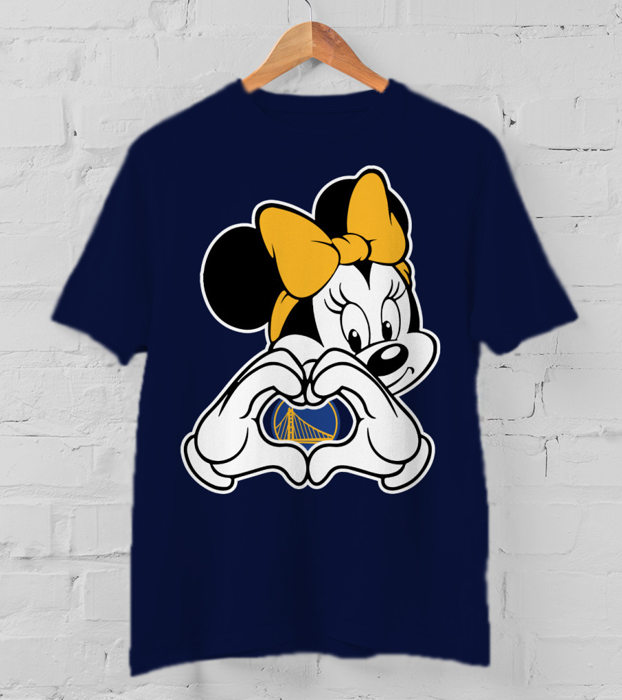 Golden State Warriors Heart Hands Minnie Mouse T-Shirt