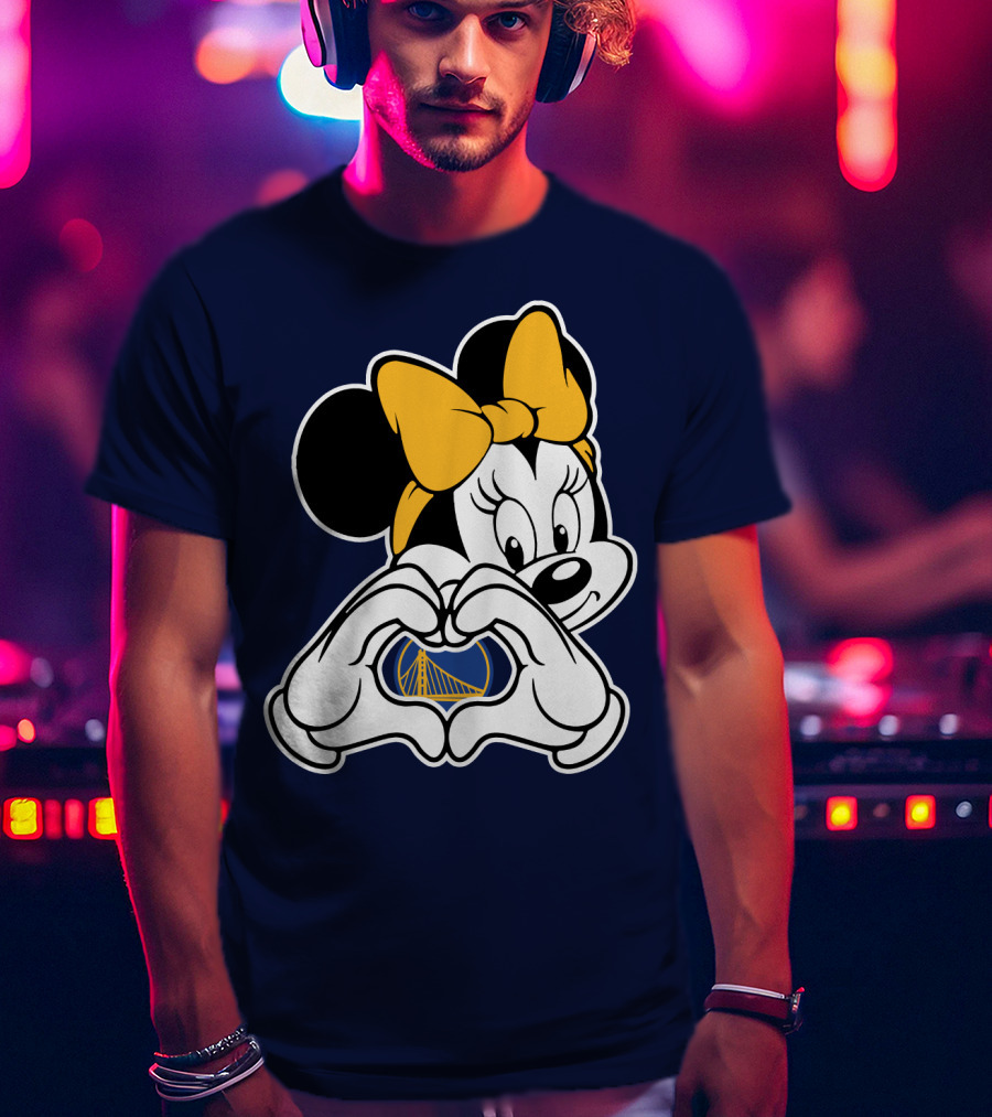 Golden State Warriors Heart Hands Minnie Mouse T-Shirt