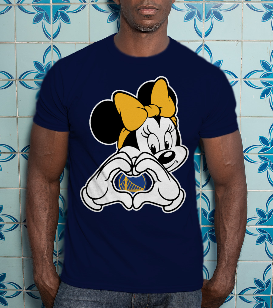 Golden State Warriors Heart Hands Minnie Mouse T-Shirt