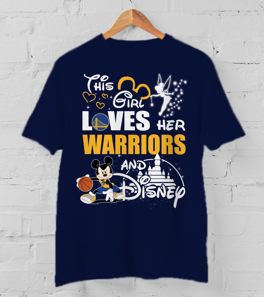 This Girl Loves Her Warriors And Disney T-Shirt