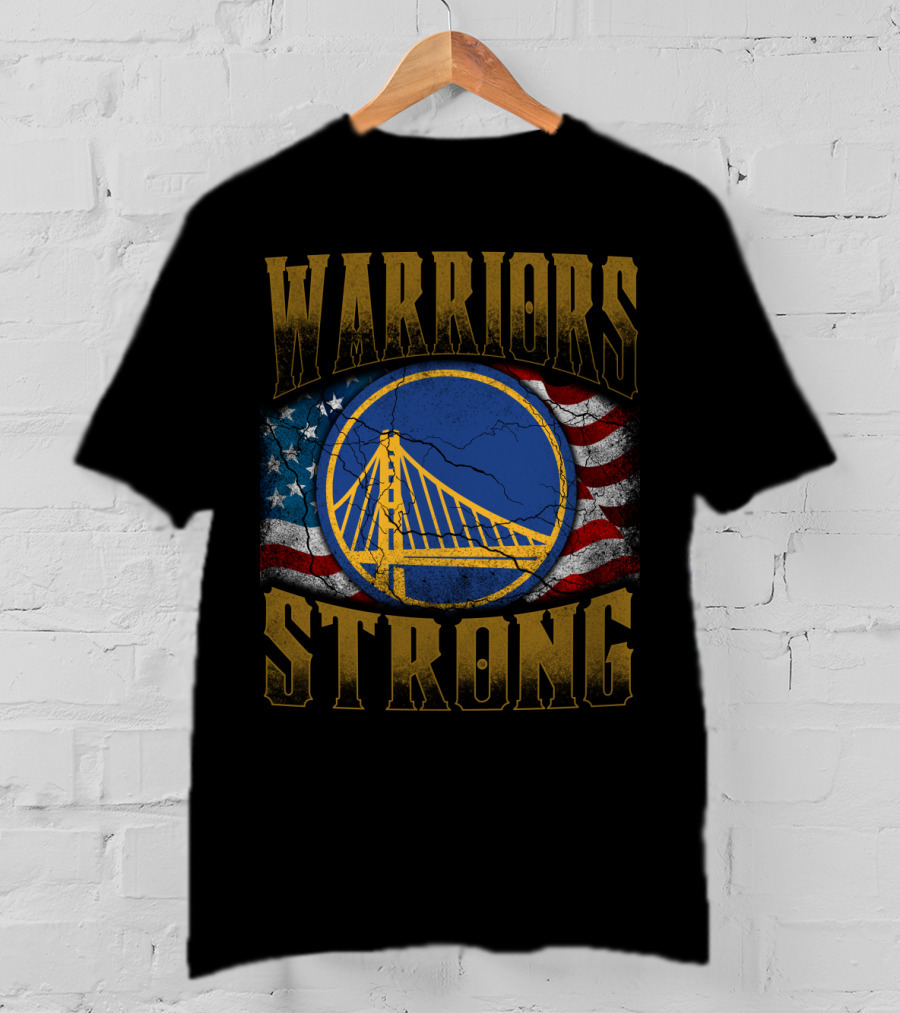 Warriors Strong Golden State American Flag Bridge T-Shirt