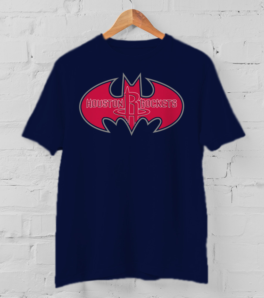 Houston Rockets Batman Logo Red Bat Symbol T-Shirt