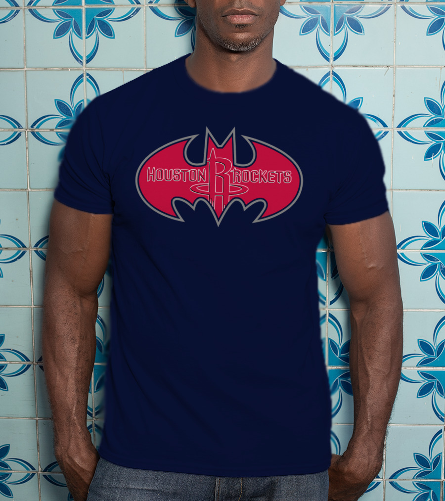 Houston Rockets Batman Logo Red Bat Symbol T-Shirt