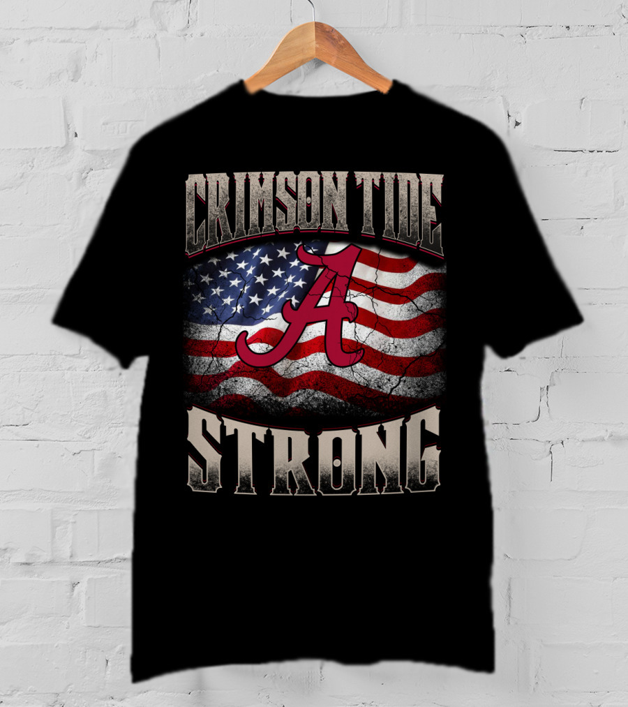 Crimson Tide Strong American Flag A T-Shirt
