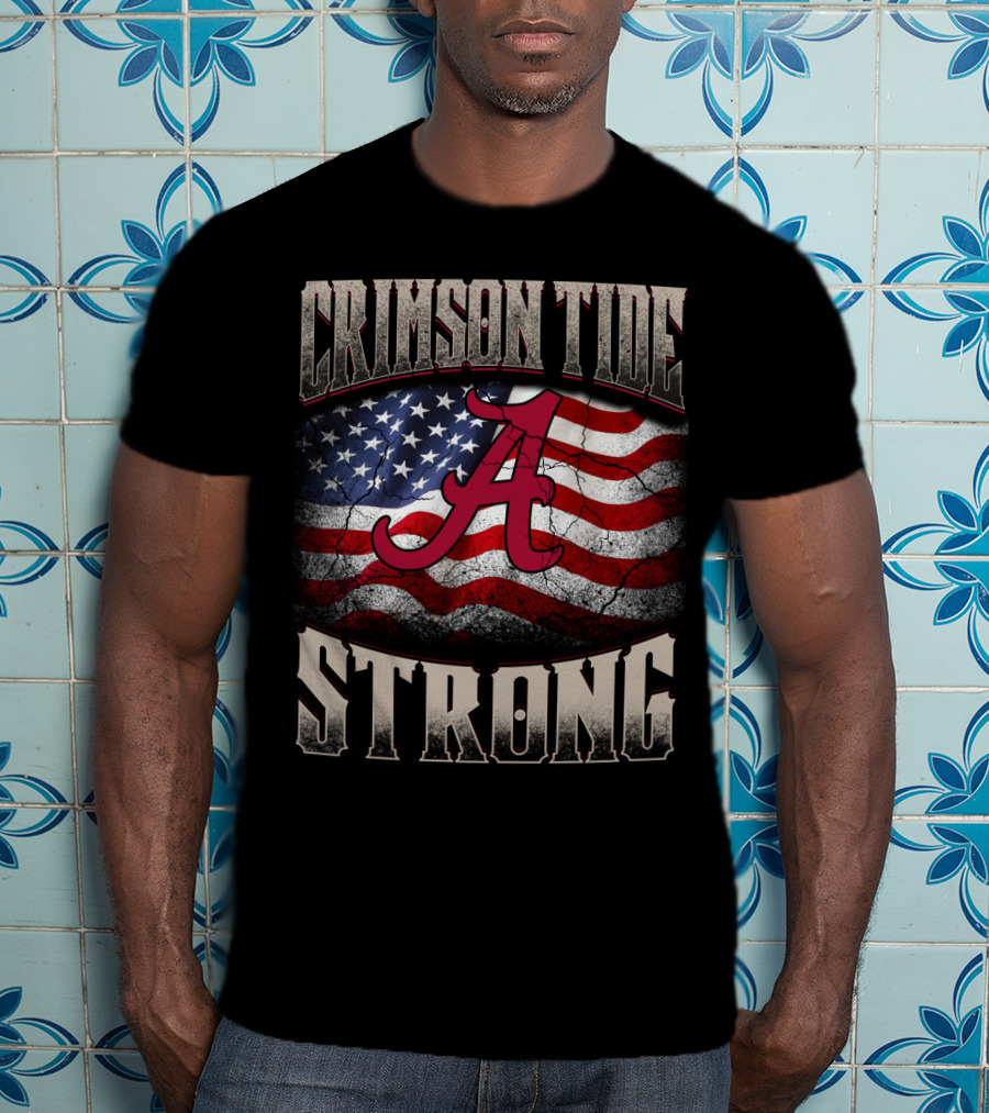 Crimson Tide Strong American Flag A T-Shirt
