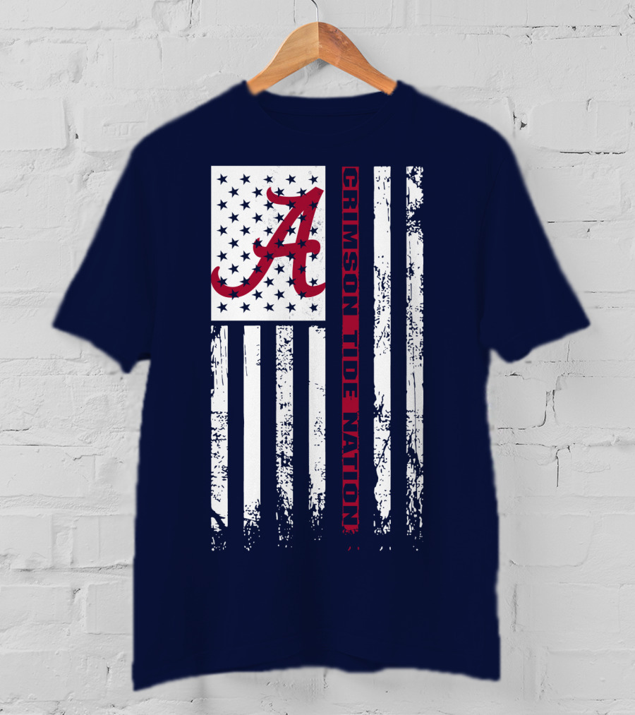 A Crimson Tide Nation Flag Stars Stripes Alabama T-Shirt