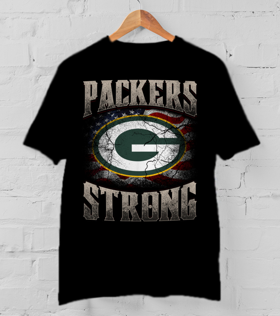 Packers Strong American Flag Green Bay Packers T-Shirt