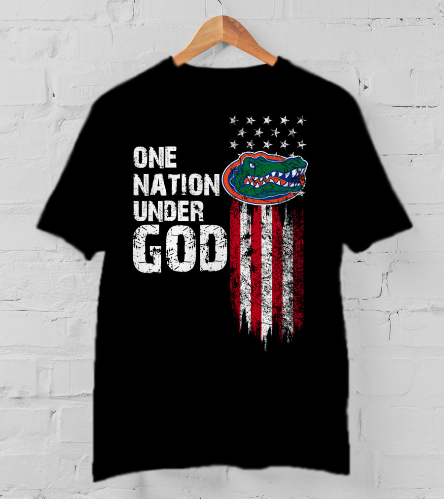 One Nation Under God Florida Gators American Flag Stars T-Shirt