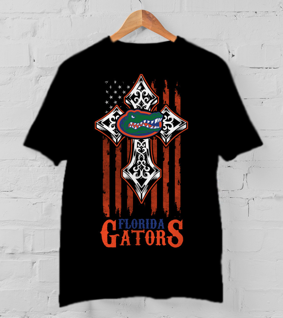 Florida Gators American Flag Cross T-Shirt