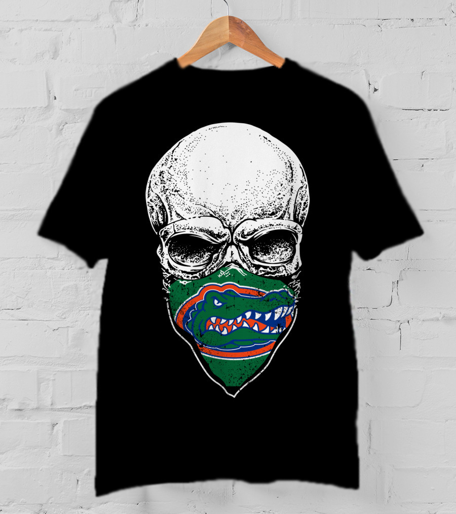 Florida Gators Skull Design With Logo Mask T-Shirt
