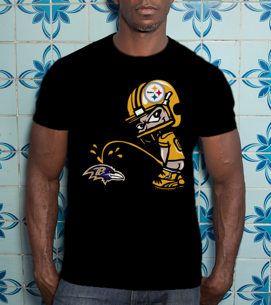 Pittsburgh Steelers Fan And Baltimore Ravens Rivalry Cartoon T-Shirt