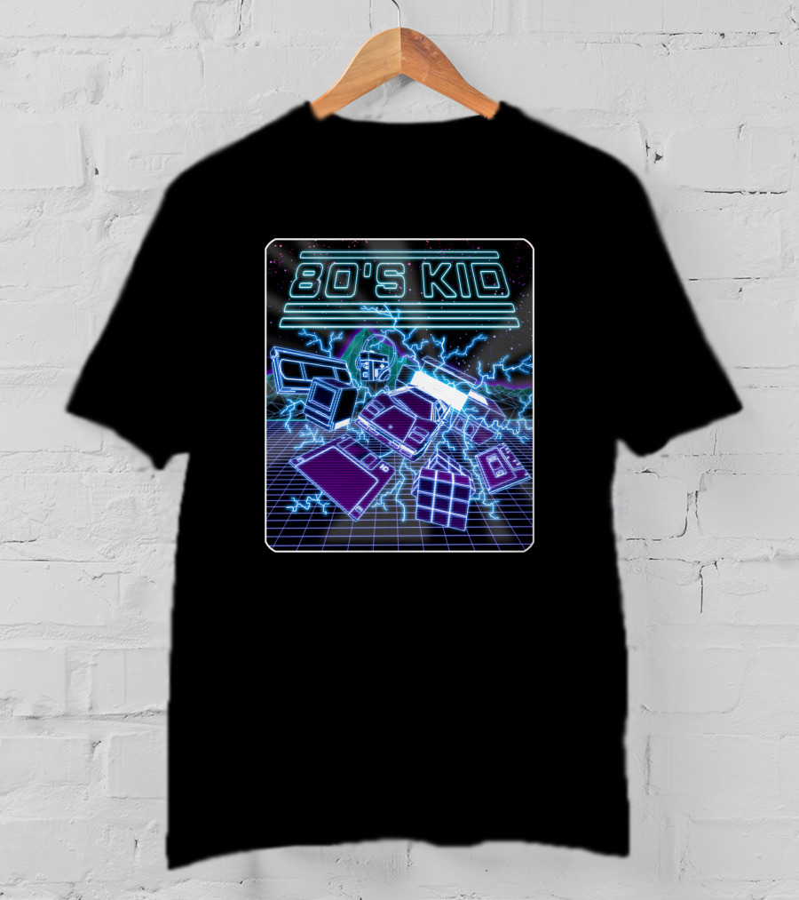 80'S Kid Retro Technology Neon Grid Nostalgia T-Shirt
