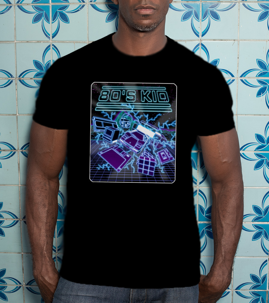 80'S Kid Retro Technology Neon Grid Nostalgia T-Shirt