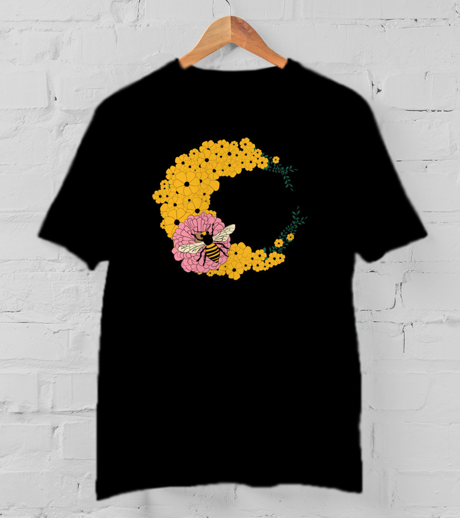 A Bee Has Got To Eat Among Vibrant Blossoms T-Shirt