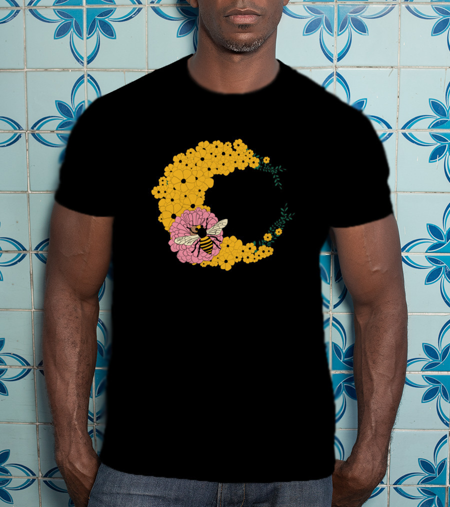 A Bee Has Got To Eat Among Vibrant Blossoms T-Shirt