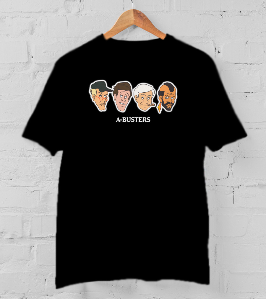 A-Busters Cartoon Team Faces T-Shirt