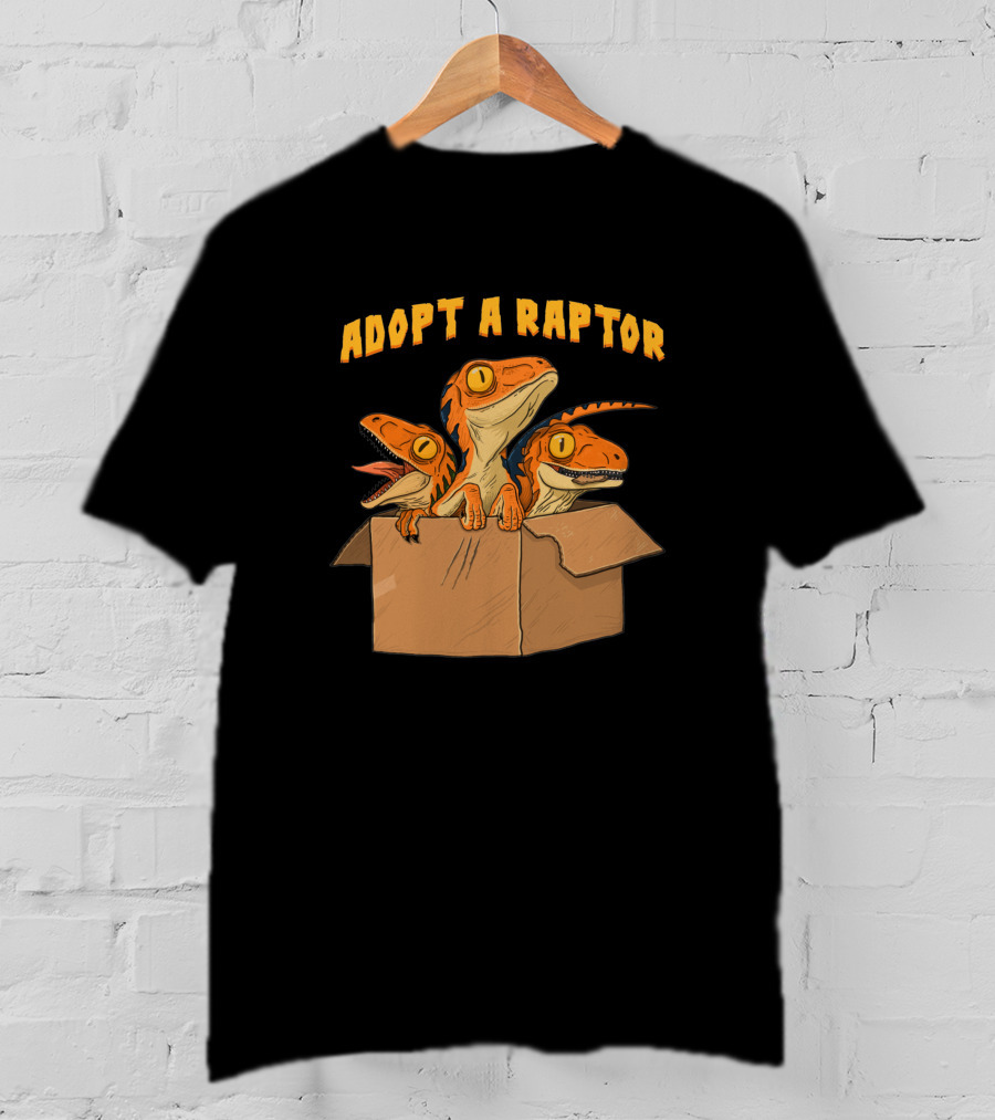 Adopt A Raptor Cute Baby Dinosaurs In Box T-Shirt