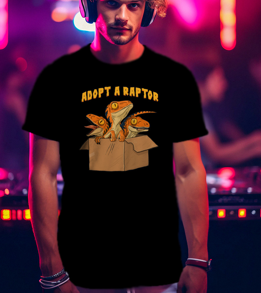 Adopt A Raptor Cute Baby Dinosaurs In Box T-Shirt