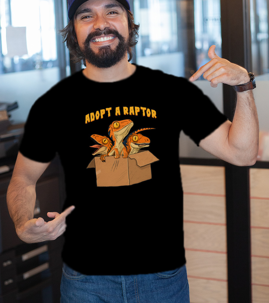 Adopt A Raptor Cute Baby Dinosaurs In Box T-Shirt