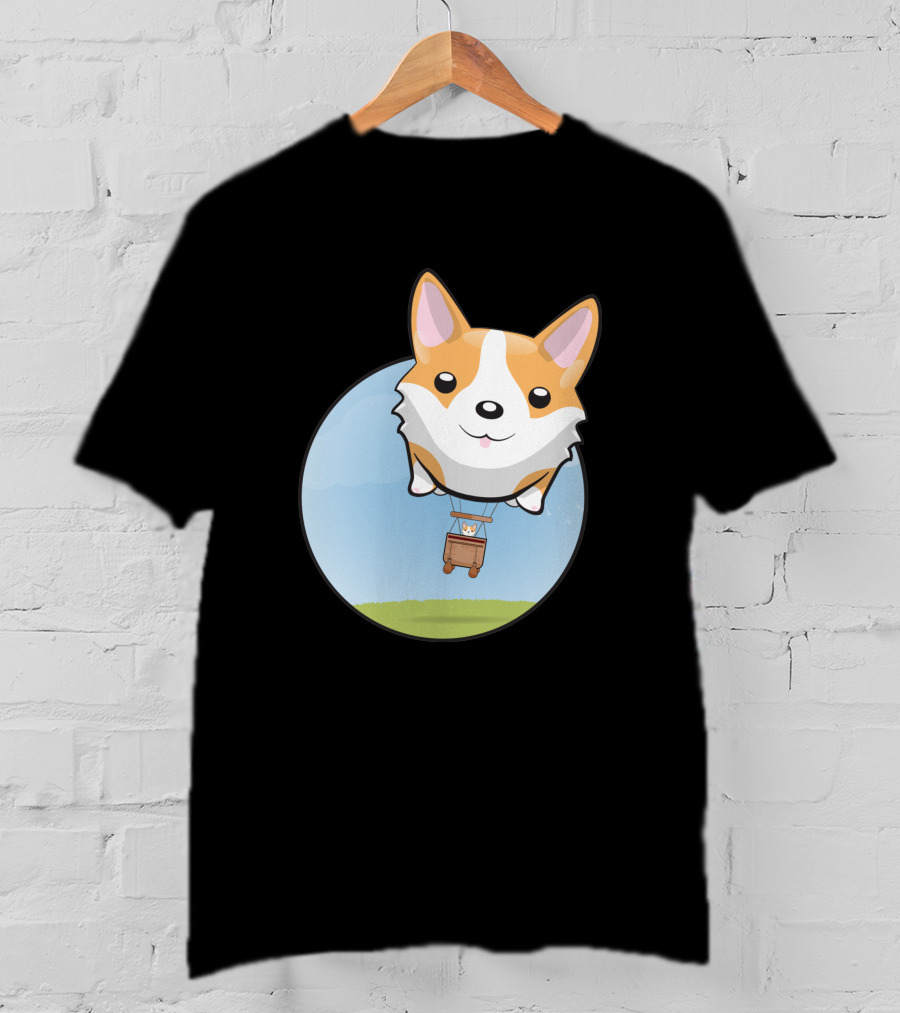 Corgi Adventure With Balloon Basket Joyride T-Shirt