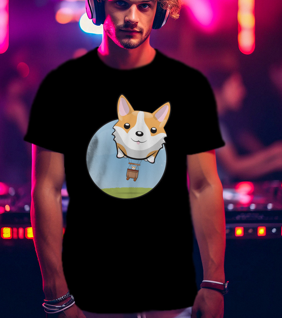Corgi Adventure With Balloon Basket Joyride T-Shirt