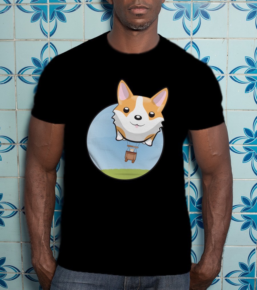 Corgi Adventure With Balloon Basket Joyride T-Shirt