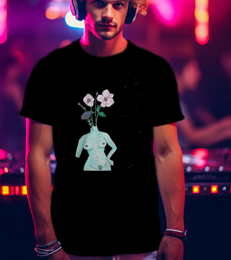 Alien Anemone Flower Head Surreal Floral Body T-Shirt