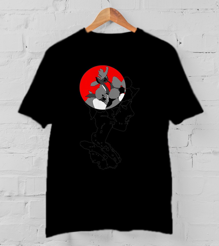 Angels In Chelsea Red Circle Flower Silhouette 355139 T-Shirt