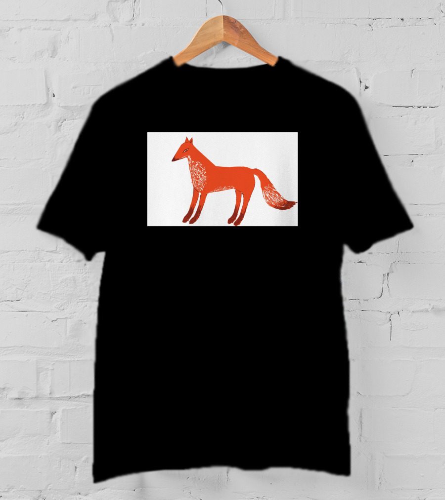Angry Fox Illustration 589957 Fiery Red Drawing T-Shirt