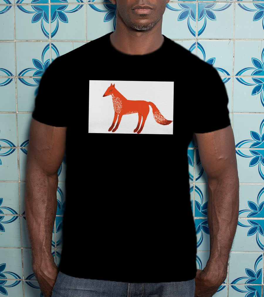 Angry Fox Illustration 589957 Fiery Red Drawing T-Shirt