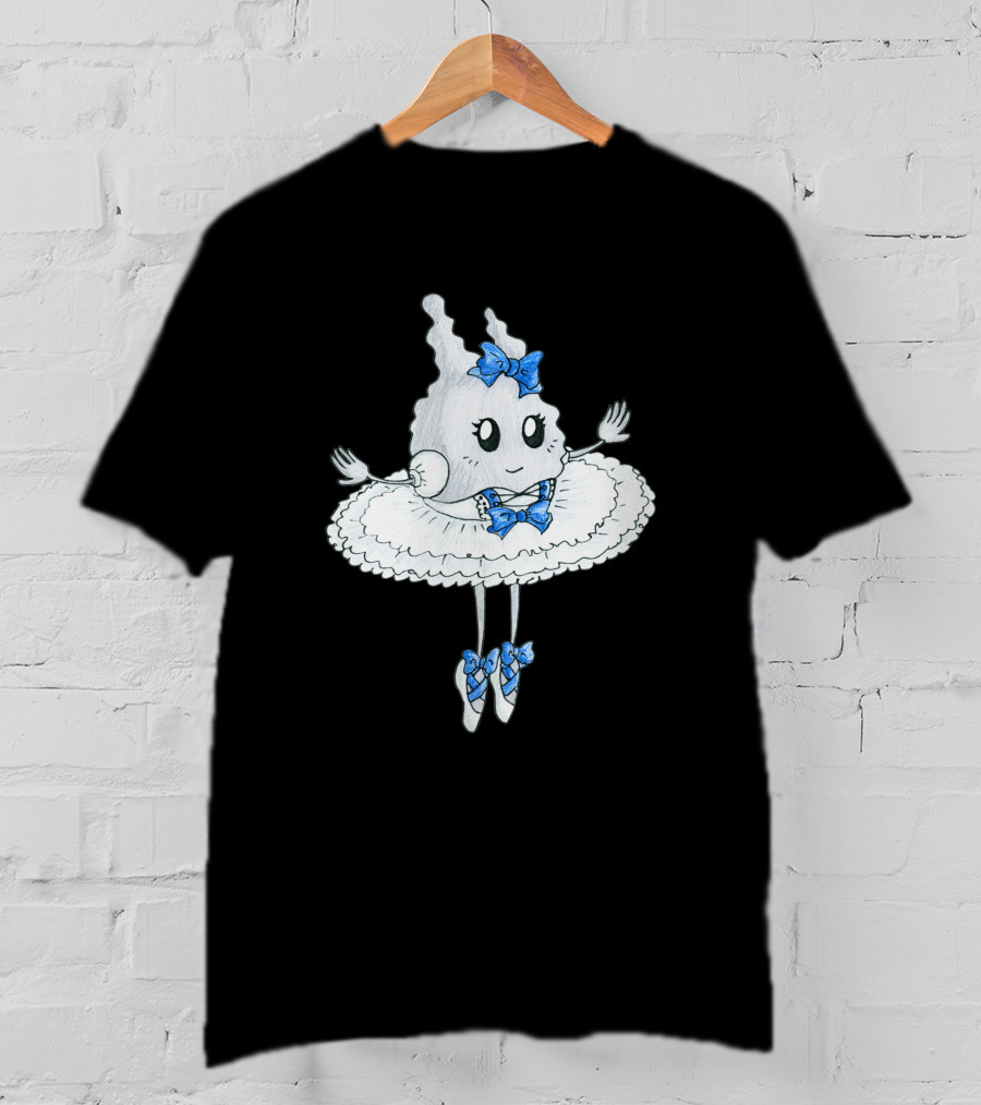 Ballerina White Blue Bow Character 1070800 T-Shirt