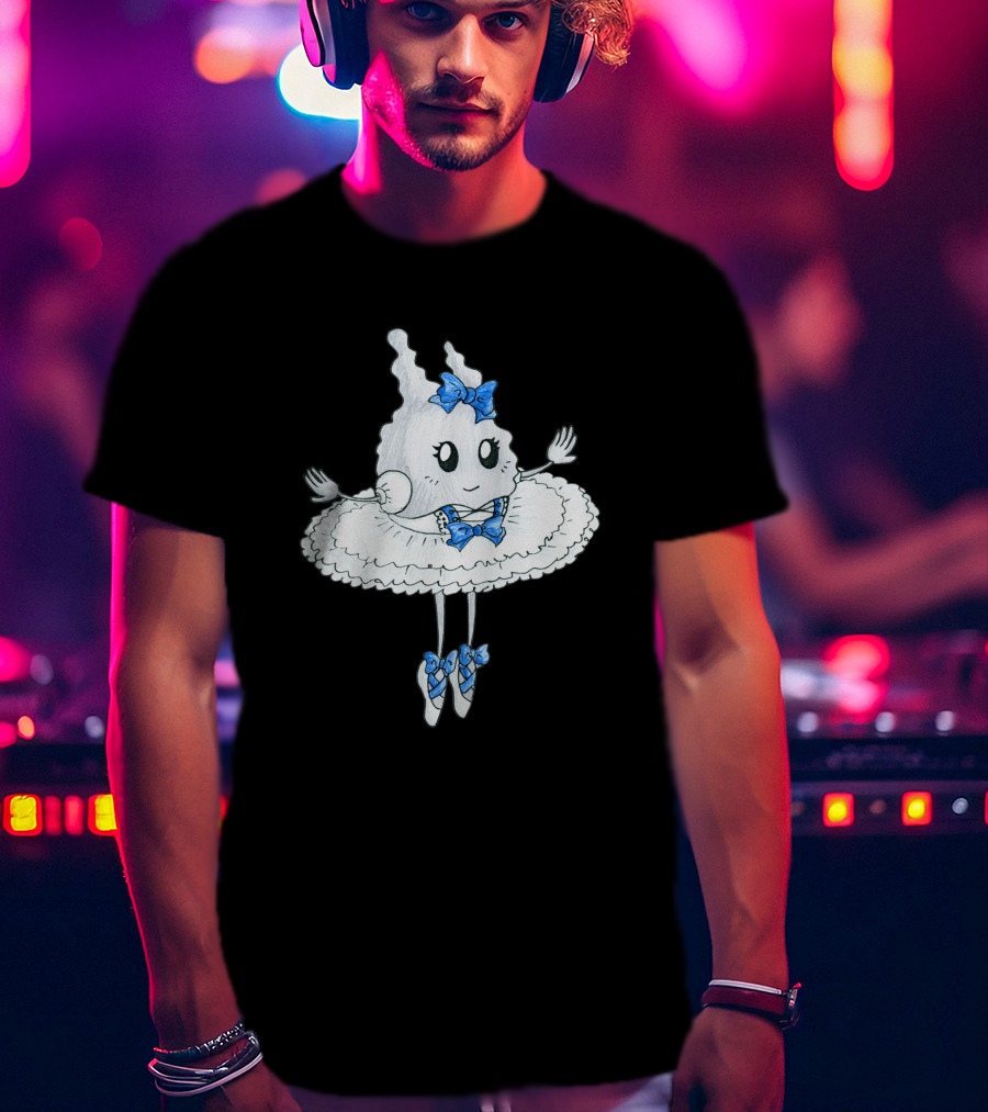 Ballerina White Blue Bow Character 1070800 T-Shirt