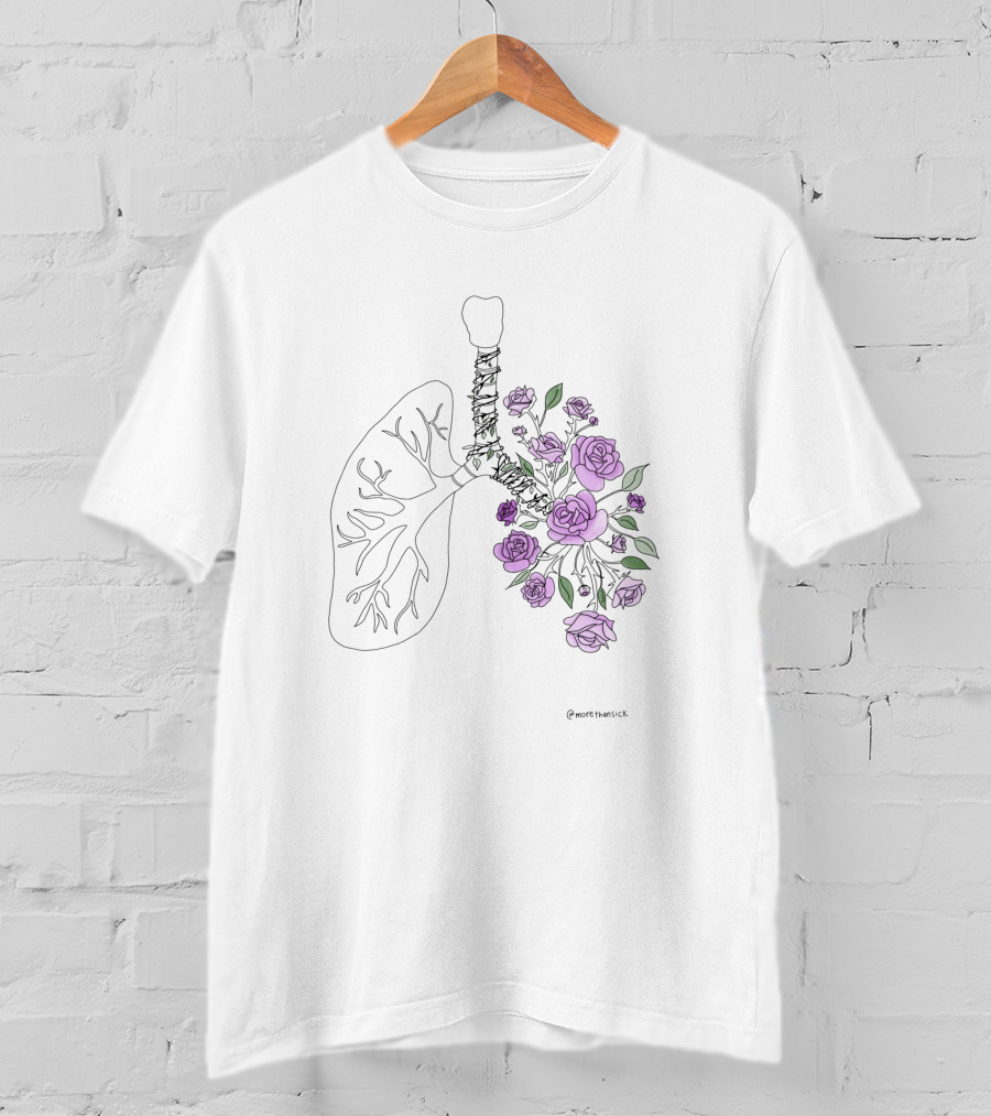 65 Purple Roses Lungs Floral T-Shirt