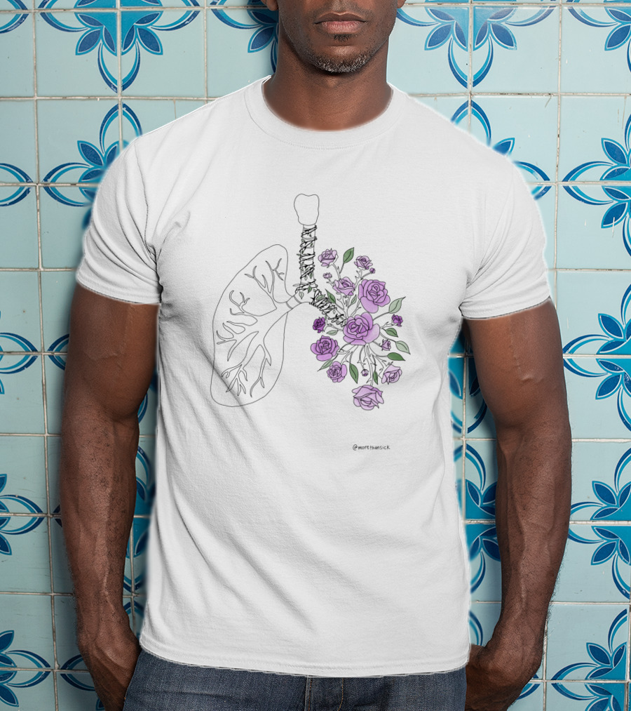 65 Purple Roses Lungs Floral T-Shirt