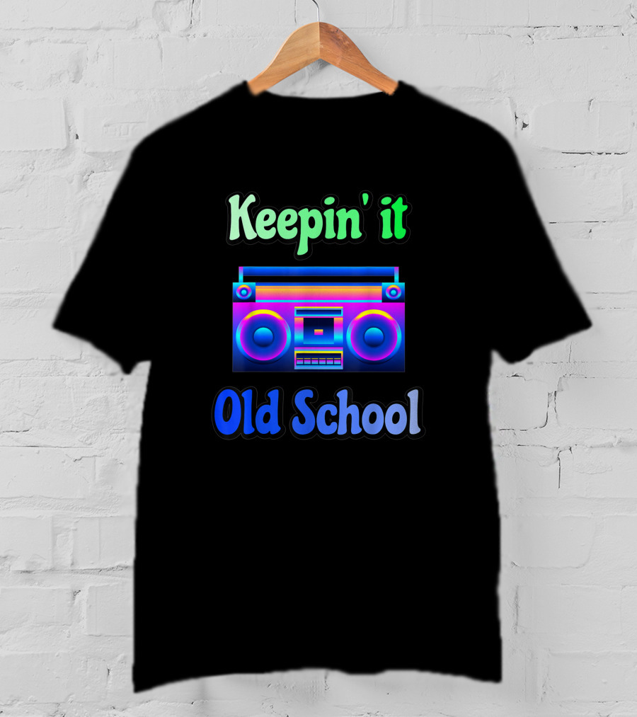 Keepin' It Old School 90s Music Retro Boom Box T-Shirt